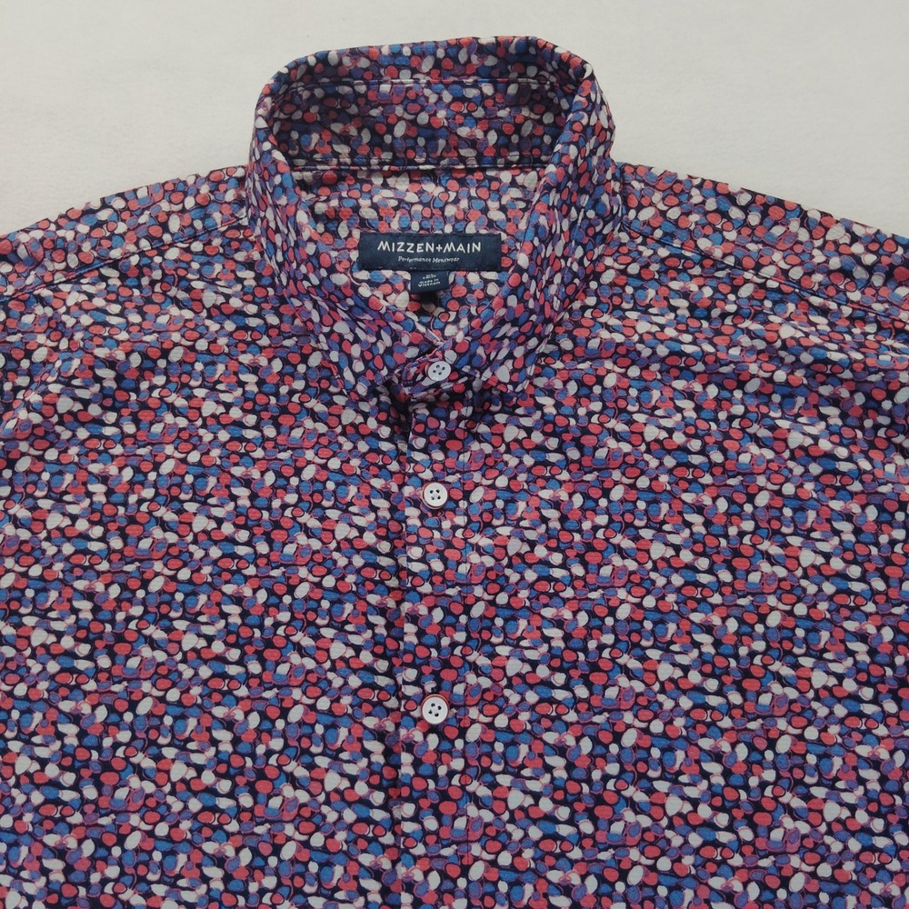 Mizzen+Main Button Down Shirt Mens XL Multicolor Excellent Performance Trim